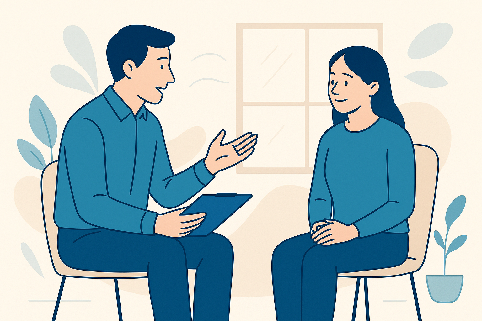 WelfarePro maatschappelijk werker in gesprek met cliënt - persoonlijke begeleiding en ondersteuning